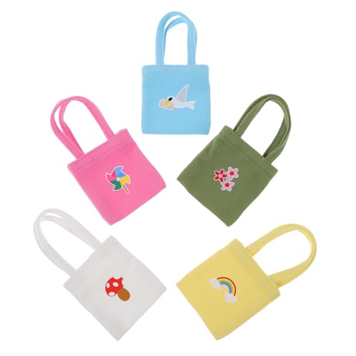 TOBBOMEY 5 Stück Teiliges Mini Canvas Handtaschen Bunt Robuste Miniatur Schultertaschen aus Segeltuch für Puppenhaus Dekoration Realistisch Gestaltete Puppen Taschen für DIY Puppenkostüme TOBBOMEY 5 Stück Teiliges Mini Canvas Handtaschen Bunt Robuste Miniatur Schultertaschen aus Segeltuch für Puppenhaus Dekoration Realistisch Gestaltete Puppen Taschen für DIY Puppenkostüme von TOBBOMEY