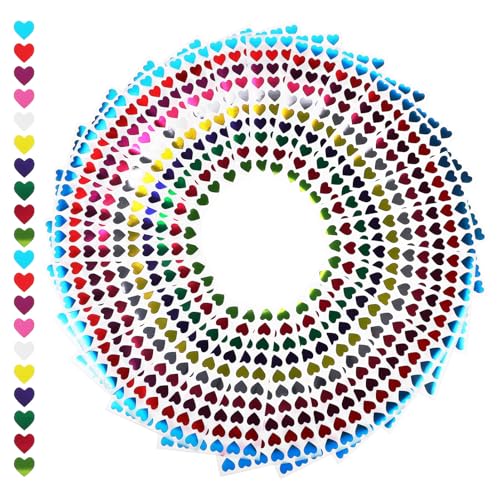 TOBBOMEY 50 Blatt Selbstklebende Herzform Sticker Bunte Aufkleber für Schüler und Lehrer Dekoration Bastelprojekte Scrapbooking und Belohnungseinsatz TOBBOMEY 50 Blatt Selbstklebende Herzform Sticker Bunte Aufkleber für Schüler und Lehrer Dekoration Bastelprojekte Scrapbooking und Belohnungseinsatz von TOBBOMEY
