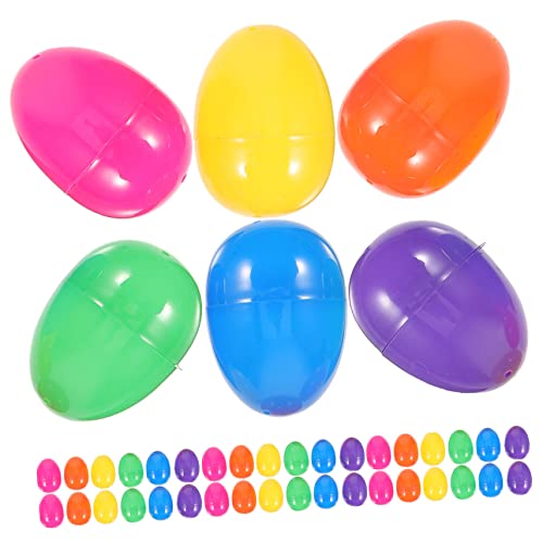 TOBBOMEY 50 Stück Osterei Eierspender befüllbares Ei Eier befüllbar Eierkartons Eierhalter easter egg decoration füllbare Ostereier Geschenkboxen zu Ostern Osterdeko Plastik von TOBBOMEY