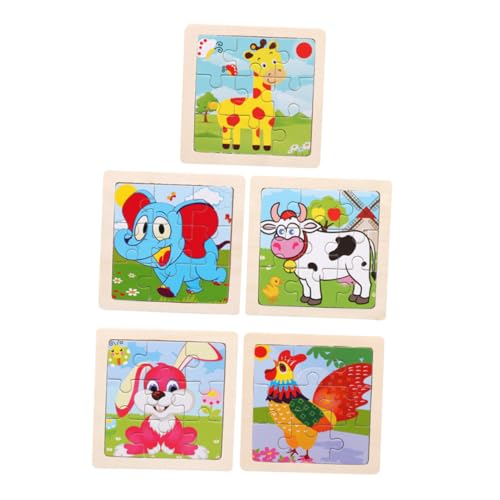 TOBBOMEY 5St Frühpädagogisches entwicklung kindliche entwicklung kinderpuzzle holzspielzeug rätsel für Cartoon Puzzle rätsel Puzzle- aus Holz Bambus von TOBBOMEY