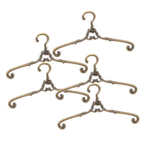 TOBBOMEY 5St Puppenaufhänger kleiderbügel kleiderständer Coat Hangers mantelaufhänger Kleideraufhänger kleiderstander puppenhaus Babywelpen Mini-Hausaufhänger Mini- -Requisiten Legierung von TOBBOMEY