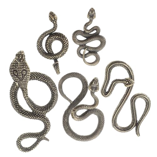 TOBBOMEY 5st Schlangen-Ornamente Gefälschte Klapperschlange Spielzeugschlange Reptilien-gastgeschenke Sternzeichen Tierfigur Schlangendekoration Für Terrarien Statuen Aus Messing Legierung von TOBBOMEY