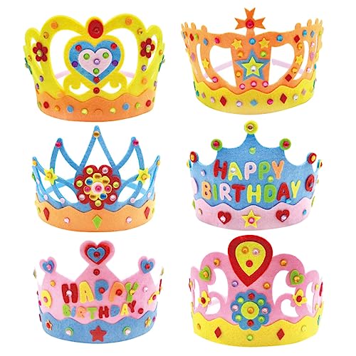 TOBBOMEY 6 Satz Kronenhut Selber Machen Kinderparty-kronen Geburtstagskronen Selber Machen Krone Tiara Bastelset Prinzessinnenkronen Aus Schaumstoff Krone Tiara Diy Bastelset Nicht Gewebt von TOBBOMEY