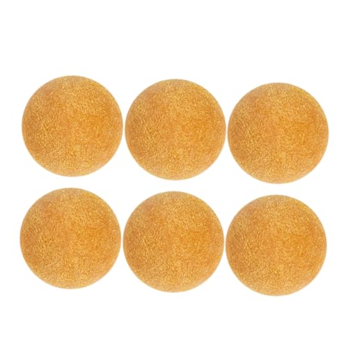 TOBBOMEY 6 Stück Tischfußballmatte Tischkicker Für Fußball Mini Bälle Kleiner Fußball Tischfußball Mini Fußball Mini Tischkicker Mini Sportbälle Kleiner Ball Abs Gelb von TOBBOMEY