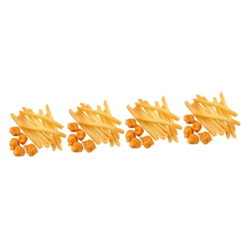 TOBBOMEY 60 Stück Pommes Frites Modell Künstliches Spiellebensmittel Gefälschtes Essen Realistisches Hühnerbraten Künstliche Pommes Frites Künstliche Pommes Frites Lebensmittel von TOBBOMEY