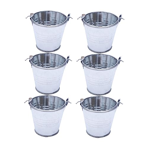 TOBBOMEY 6pcs Haushalteisen Eimer Mini Blumenpots Kleine Sukkulenten Blumentöpfe von TOBBOMEY