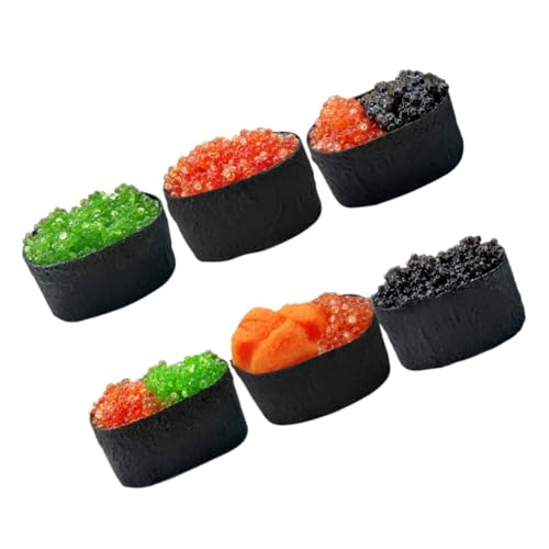 TOBBOMEY 6st Simulations-Sushi-Modell Simuliertes Sushi-Modell Realistisches Sushi-Modell Realistisches Essensdekor Simulationsmodell Für Sushi-Lebensmittel Künstliches Sushi-dekor PVC von TOBBOMEY