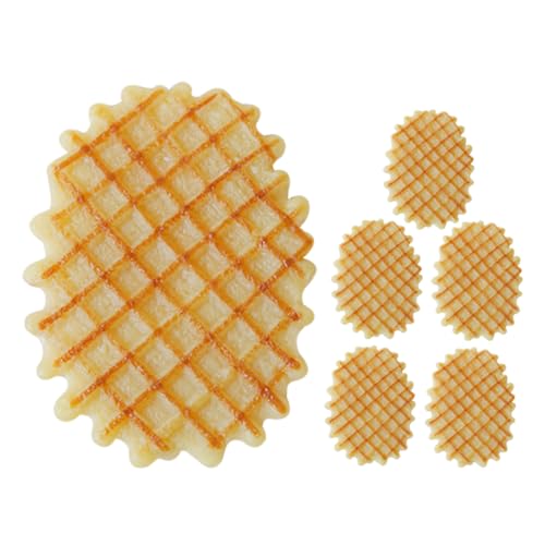 TOBBOMEY 6st Waffel-keks-Modell Simulierte Waffel Realistische Waffel Küchendekoration Fake-Food-Modell Anzeigen Waffelmodell Bäckerei Foto Requisiten Künstliche Nahrung Fake-Food-dekor PVC von TOBBOMEY