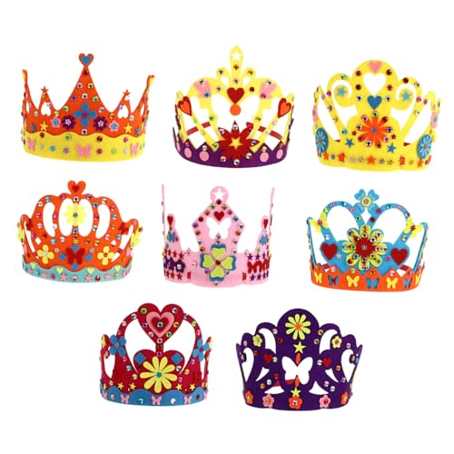 TOBBOMEY 8 Stück Teiliges DIY Bastelset Filzkrone für Handgefertigte Kronen zum Basteln und Verzieren Kreatives Partyzubehör für Mädchen Geburtstag und Kindergeburtstag TOBBOMEY 8 Stück Teiliges DIY Bastelset Filzkrone für Handgefertigte Kronen zum Basteln und Verzieren Kreatives Partyzubehör für Mädchen Geburtstag und Kindergeburtstag von TOBBOMEY