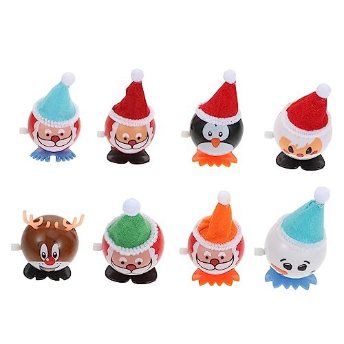 TOBBOMEY 8 Stücke Wind-up Santa Claus Spielzeug Lustige Weihnachten Kleines Spielzeug Weihnachtsspielzeug von TOBBOMEY