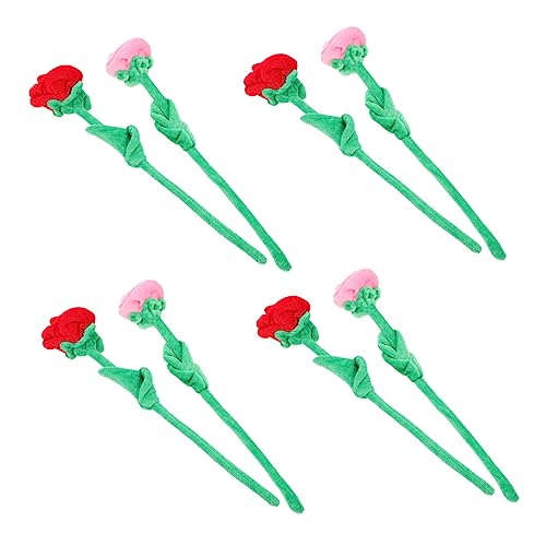 TOBBOMEY 8St Plüschrose handgefertigte gestrickte Rose Auto hochzeitsdeko hochzeits Dekoration Spielzeug für draußen bastelsets für Kinder Plüsch-Rosenblume Geschmeidiges Plüsch-Rosendekor von TOBBOMEY