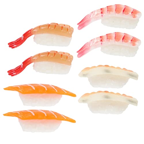 TOBBOMEY 8St Sushi-Simulation Sushi-Fotografie-Requisiten Sushi-Figuren realistisches Essen Sushi hochzeitsdekoration hochzeitsdeco entzückendes Sushi-Spielzeug Display-Versorgung PVC von TOBBOMEY