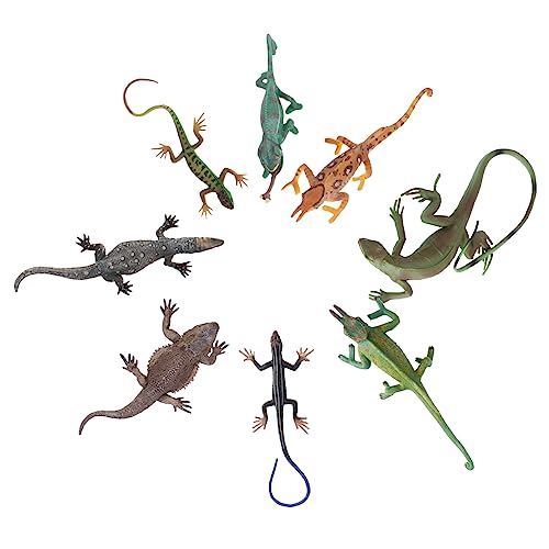 TOBBOMEY 8st Tiermodell Eidechsen Spielzeug Für Bartagamen Reptilienfiguren Kinderspielzeug Wilde Tiere Gefälschte Kleinkindspielzeug Leopardgecko-Spielzeug PVC von TOBBOMEY