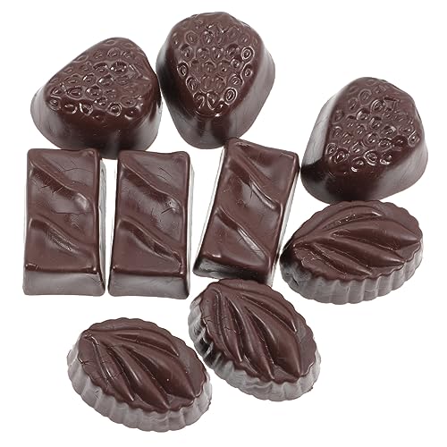 TOBBOMEY 9St Simulationsschokolade heiße Schokolade Simulation von Essensrequisiten Pralinen schokoladenform Chocolate Mold Desktop-Schokoladenmodell dekorative gefälschte Schokolade PVC von TOBBOMEY