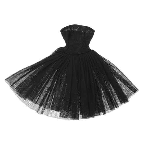 TOBBOMEY Austauschbare Puppenkleidung Puppen Puppenballett-Outfit Puppen-Outfits Verschleißfestes Puppenkostüm Mini-zubehör Schickes Kleinkinderkleid Babykostüm Black Stoff von TOBBOMEY