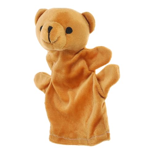 TOBBOMEY Bär Handpuppe interaktives Interactive Toys beschwertes Kuscheltier Lernspielzeug Plüsch-Handpuppen Handpuppen für Kleinkinder 1-3 PP Baumwolle Light Brown von TOBBOMEY