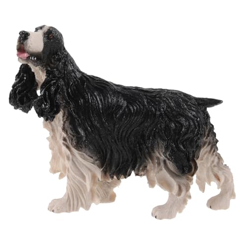 TOBBOMEY Cocker Spaniel-Modell Hund Kauspielzeug für Welpen Mini-Tiere Tierfiguren Tier Nachbildung Tierfigur für Dekoration Simulation Tierfigur Kinderspielzeug Plastik Black von TOBBOMEY