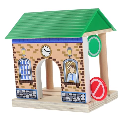 TOBBOMEY Eisenbahnschienenzubehör, Kinderbahnhof, Spielzeug Spielbahnhof, Spielzeugzug, Bahnhof Für Spielende Kinder, Kindermodell, Lustiger Zug, Bahnhof, Kinderzüge, Requisitenbahnhof, von TOBBOMEY