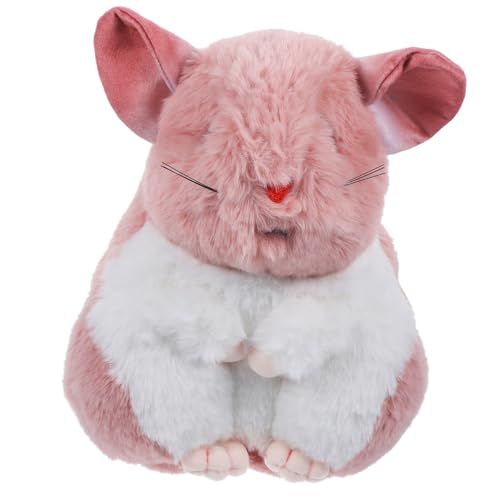 TOBBOMEY Hamster Puppe Plüsch-Hamster-Puppen Hamster Stofftier gefüllter Hamsterplüsch Plüschtier Hamster Spielzeug hamsterspielzeug Chinchilla-Plüsch Mädchen Spielzeug PP Baumwolle Rosa von TOBBOMEY