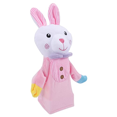 TOBBOMEY Hase Handpuppe Stofftierpuppe Tierhandpuppen lustiges Tierspielzeug interaktives Spielzeug Kinder Kuscheltier Handpuppen für Kleinkinder Cartoon-Handpuppenspielzeug PP Baumwolle von TOBBOMEY