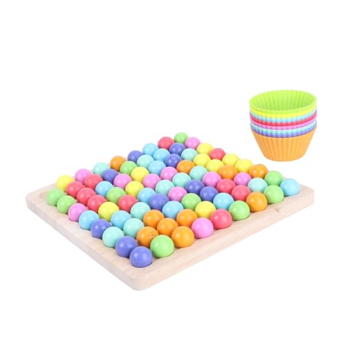 TOBBOMEY Holzperlen Buntes Ball Clip für Pädagogisches Eltern Junge Mädchen Interaktives Lernspiel Farbenerkennung und Denktraining Geschenk für Mädchen und Jungen TOBBOMEY Holzperlen Buntes Ball Clip für Pädagogisches Eltern Junge Mädchen Interaktives Lernspiel Farbenerkennung und Denktraining Geschenk für Mädchen und Jungen von TOBBOMEY