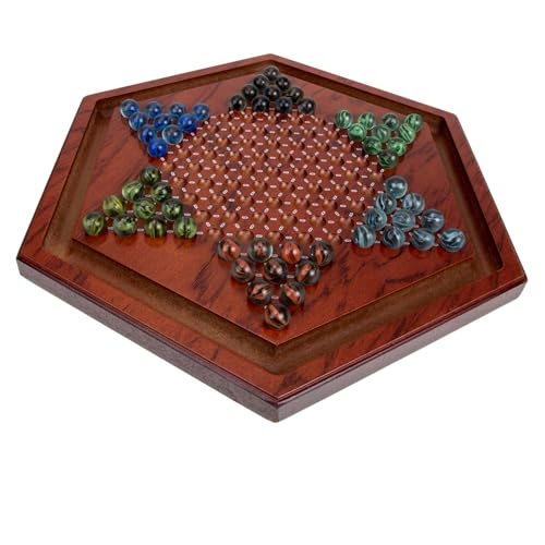 TOBBOMEY Holzspielbrett Chinesisches Dame Spiel für Spieler aus Naturholz mit Robusten Glasmurmeln Strategisches Familienspiel für Drinnen und Draußen Pädagogisch Wertvolles TOBBOMEY Holzspielbrett Chinesisches Dame Spiel für Spieler aus Naturholz mit Robusten Glasmurmeln Strategisches Familienspiel für Drinnen und Draußen Pädagogisch Wertvolles von TOBBOMEY