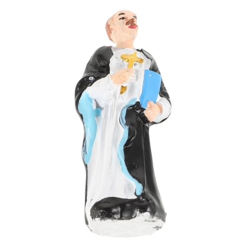 TOBBOMEY Jesus-sandtischmodell Kleine Priesterstatue Priester Figur Raumpriesterstatue Heimdekoration Mini-Priester-Modell Exquisite Priesterskulptur Zarte Priesterskulptur Harz von TOBBOMEY