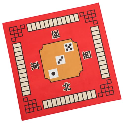 TOBBOMEY Mahjong-tischdecke Mahjong-Fliesen Tischspiel Tischabdeckung Für Brettspiele Brettspiel Matte Universelle Mahjong-Matte Mahjong-ständer Quadratische Tischdecke Mikrofaser Rot von TOBBOMEY