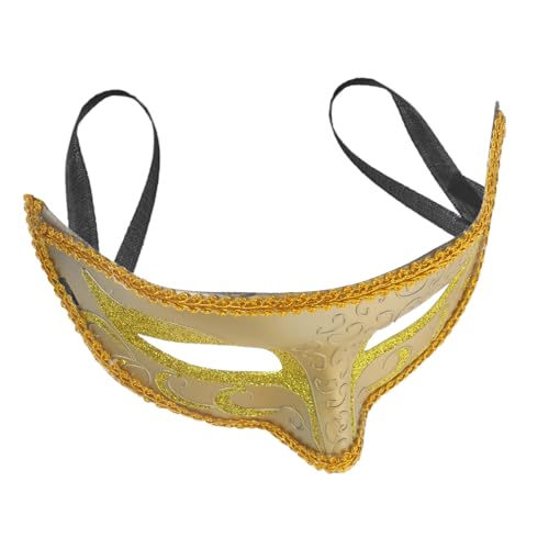 TOBBOMEY Maskerade-maske Vintage Halbgesichtsmaske Gruselige Halloween-maske Halloween-spitze Maskerade Masse Kostüm Weiße Maskerademaske Spitze Maskerade Glückselige Maskerade Abs Golden von TOBBOMEY