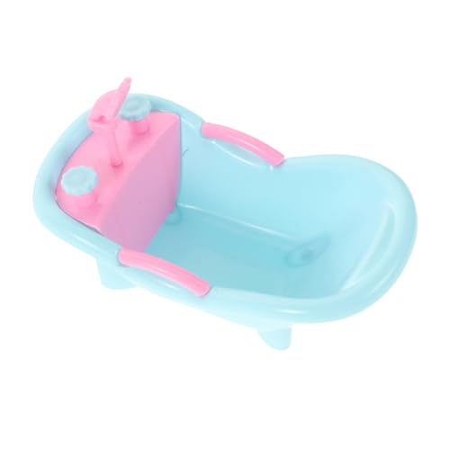 TOBBOMEY Mini-Badewanne Puppenhaus Zubehör Badezimmer Bad badewanne Mini Badewanne Puppenbadewanne Babydoll-Badewanne Miniaturbad Plastik von TOBBOMEY