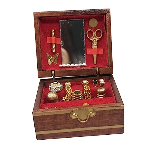 TOBBOMEY Mini Miniatur Schmuckkasten Miniatur Treasure Brust Schmuck von TOBBOMEY