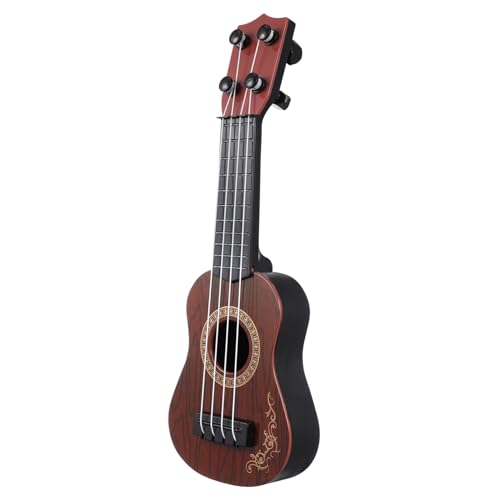 TOBBOMEY Mini-Ukulele Ukulele-Gitarre Für Kinder Aufblasbare Ukulele Spielzeuggitarre Für Kleinkinder Kleine Ukulele Musikinstrument Für Kinder Ukulele Für Anfänger Jugueten Plastik Brown von TOBBOMEY