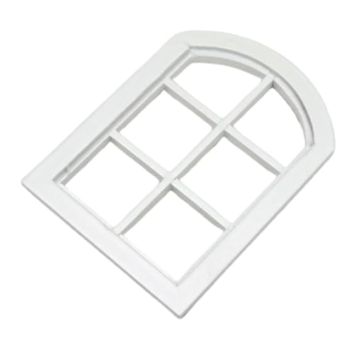 TOBBOMEY Miniatur Puppenhaus Fenster Holzrahmen Weiß Rundbogen Modell DIY Zubehör für Puppenhaus Möbel Bastelset für Sammler TOBBOMEY Miniatur Puppenhaus Fenster Holzrahmen Weiß Rundbogen Modell DIY Zubehör für Puppenhaus Möbel Bastelset für Sammler von TOBBOMEY