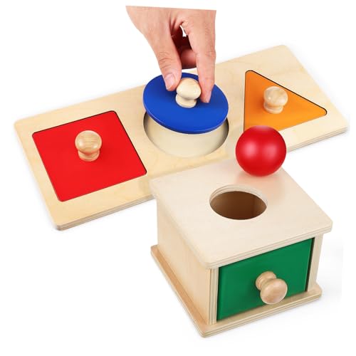TOBBOMEY Montessori Holzbox mit Ballwurf und Geometrischem Sortierspiel Motorisches Lernspielzeug für Kleinkinder Ab Jahr Pädagogisches Motorisches TOBBOMEY Montessori Holzbox mit Ballwurf und Geometrischem Sortierspiel Motorisches Lernspielzeug für Kleinkinder Ab Jahr Pädagogisches Motorisches von TOBBOMEY