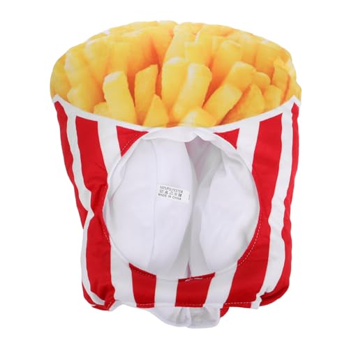 TOBBOMEY Silly French Fries Partyhut Plüsch Cosplay-Kopfbedeckung festlicher Kopfschmuck für Erwachsene Jungen und Mädchen von TOBBOMEY