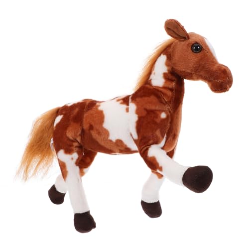 TOBBOMEY Ponypuppe Plüschtier Bequeme Plüschpuppe Plüschpferd Cartoon-tierpuppe Bequemes Stofftier Gefüllte Puppe Entzückendes Kuscheltier Kuscheltiere Mit Pferden Kurzer Plüsch Light Brown von TOBBOMEY