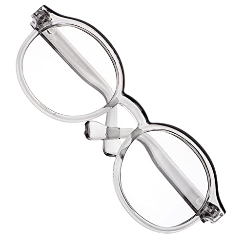 TOBBOMEY Brille Puppenbrille Brillen Für Puppen Gläser Mädchen Bastelbrille Für Puppen Kinderwagenspielzeug Gefälscht Zubehör Miniatur Sonnenbrille Plüsch Puppenwagen Lünetten Plastik Grey von TOBBOMEY