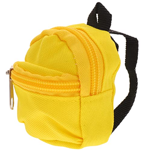 TOBBOMEY Puppenrucksack Puppenkleidung Rucksack Für Puppen Kleiderschrank Wohnaccessoires Tragehilfe Für Babypuppen Mini-Rucksack-Spielzeug Puppenschrank Puppenrucksäcke Polyester Yellow von TOBBOMEY