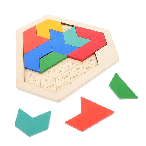 TOBBOMEY Puzzle für familienspiele Kinderpuzzle Motorikspielzeug Bildungsspielzeug pädagogisches hölzerne Regenbogenblöcke Geometrische Figurenrätsel Spiele blockieren Holz von TOBBOMEY