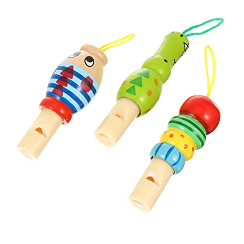 TOBBOMEY Satz Tier kleine Pfeife kinderinstrumente musikinstrumente Musikspielzeug Instrument babyspielzeug tierische Holzpfeife Cartoon-Pfeife hölzern von TOBBOMEY