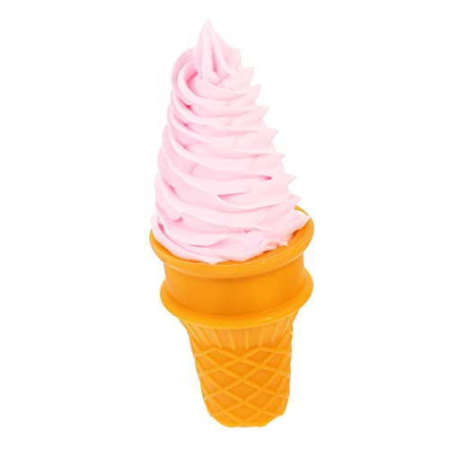 TOBBOMEY Simulations-EIS Modell Einer Eistüte Künstliches EIS Realistische Dessertspielzeuge Eiscreme-Foto-Requisiten Gefälschtes EIS Am Stiel-Modell Eiscreme-fälschung PVC Rosa von TOBBOMEY