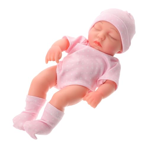 TOBBOMEY Simulationspuppe Für Kinder Kleine Babypuppen Kleine Puppen Realistische Babypuppen Puppen Für Kinderpuppen Echte Babypuppe Babypuppen Spielzeug Vinyl-babypuppen Rosa Stoff von TOBBOMEY