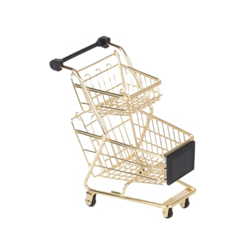 TOBBOMEY Spielwagen vortäuschen Kindertrolley schubkarre einkaufskorb für einkaufswagen kinderlaufwagen spielzeuge Trolley- für Rollenspielwagen Golden von TOBBOMEY