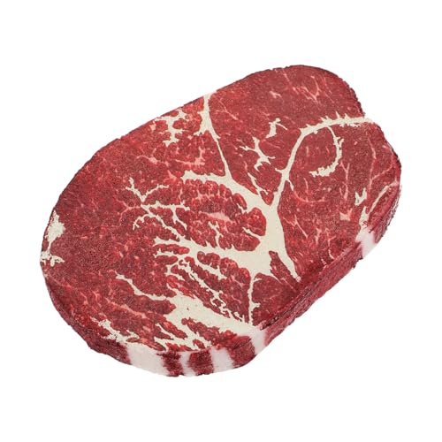 TOBBOMEY Steak-Modell Künstliches Steak Doppellagige Seifenschale Geschirrständer Basis Herd Basis Gourmet-Requisiten Zubehör Seifenschale Wandregal Seifenschale Essen Steak Polymer Harz von TOBBOMEY