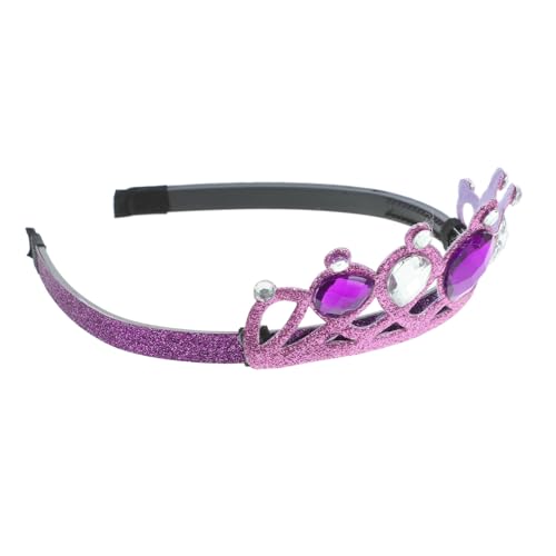 TOBBOMEY Stirnband Krone kinderkrone party kopfschmuck festival kopfbedeckung Festliche Kopfbedeckung Haarband geburtstag haarschmuck Strass-Stirnband für Mädchen Vlies Violett von TOBBOMEY