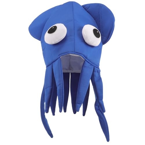 TOBBOMEY Tintenfischhut faschingshut kinderkleider trachtenstutzen Cartoon Hut für party decoration Frosch Hut Oktopus-Hut- Party lustiger Hut Partyhut Stoff Blue von TOBBOMEY