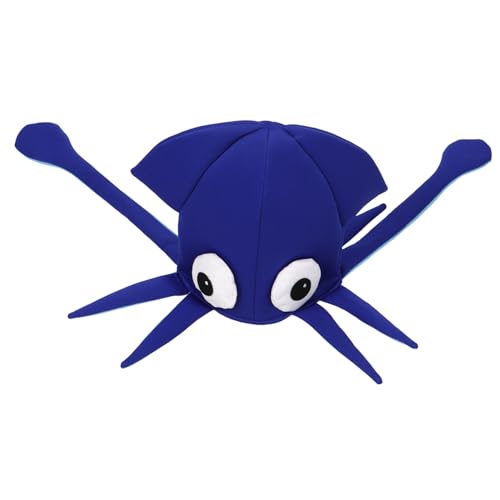 TOBBOMEY Tintenfischhut kindermütze kinder kappe christmas hat fastnacht accessoires Party Zubehör Hut Partyhut-Requisite Karnevals-Foto-Requisite Party-Oktopus-Hut Tiere Hut Stoff Blue von TOBBOMEY