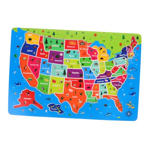 TOBBOMEY Usa Puzzles aus Holz Interaktives Lernspielzeug für Geographie der Vereinigten Staaten Fördert Räumliches und Problemlösungsfähigkeiten für Jungen und Ab Jahren TOBBOMEY Usa Puzzles aus Holz Interaktives Lernspielzeug für Geographie der Vereinigten Staaten Fördert Räumliches und Problemlösungsfähigkeiten für Jungen und Ab Jahren von TOBBOMEY
