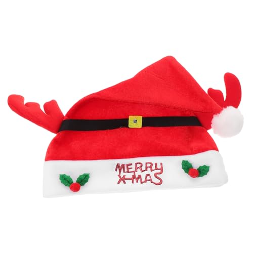 TOBBOMEY Weihnachtsmütze Weihnachtsmann Mütze Weihnachts Event Accessoires Feiertags Geweihhüte Weihnachtsmann Kostümzubehör Lustige Weihnachtsmützen Herrenhüte Weihnachts Rentier von TOBBOMEY