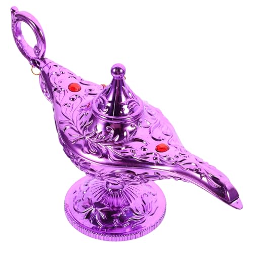 TOBBOMEY Zauberlampenspielzeug Party Led Halter Grün Tisch Künstlich Lichter Anlage Hochzeitsdeko Wunschlampenornament Retro-Ornament Desktop-Ornament Charmante Lampe Violett Pp von TOBBOMEY